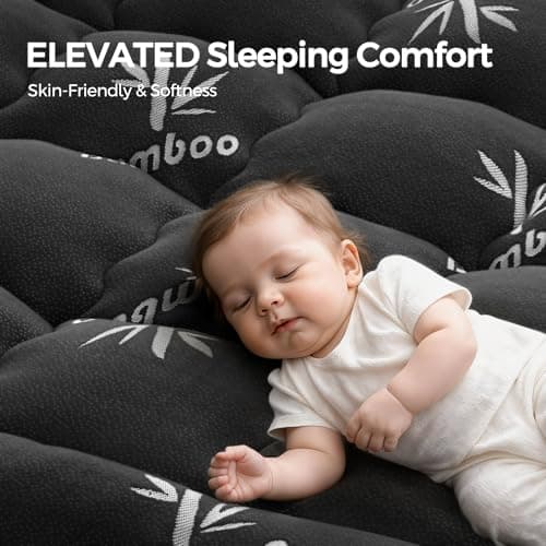 SakuraHome Twin XL Mattress Topper,Extra Thick Pillow Top Mattress Pad | Bamboo Viscose Fabric,Cooling Plush 1000 GSM Fill,18" Deep Pocket Design,Soft Breathable for Hot Sleeper,OEKO-TEX Certified view 6