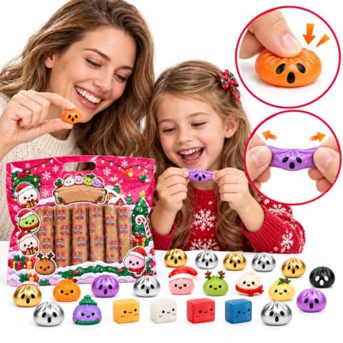 25Pcs Christmas Mini Squishy Party Decorations Dumpling Mystery Box Favors view 5