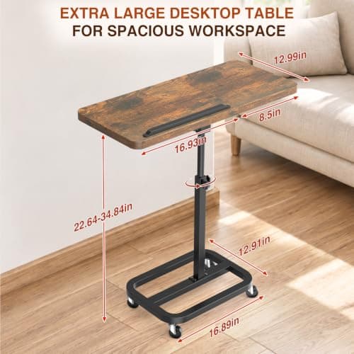2026 Anti-Wobble Modern Rolling Portable Laptop Table with Lockable Wheels view 2