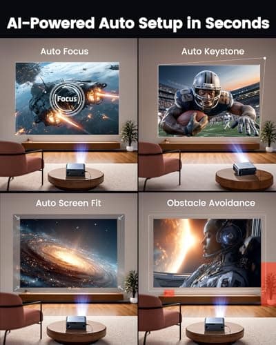 [Official Google TV]Smart Projector 4K Supported with WiFi & Bluetooth, Built-in Official Apps, GoogIe Voice, Outdoor Movie Projector with DoIby Audio, Auto Focus, Home Theater Proyector WIMIUS G1 view 2