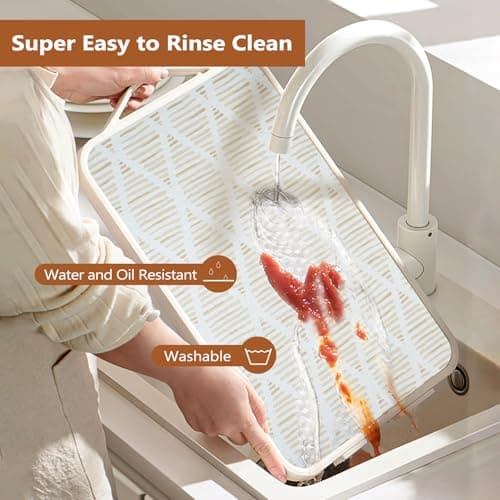 CLENAT Drawer and Shelf Liner for Kitchen Cabinets, 17.5" x 20FT Non-Adhesive Strong Grip Thickened Cabinet Liners for Shelves, Non-Slip Mats Shelving Paper Protect Cupboard, Dresser, Pantry | Beige view 5