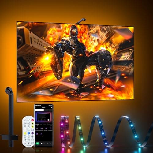 MIHEAL TV LED Backlight with Sensor,16.4FT RGB Strip Lights for 55-65inch PC, TV, Monitor, Smart TV Lights Behind That Sync with Screen, Compatible with App Music Sync, for Gaming Room — image 1