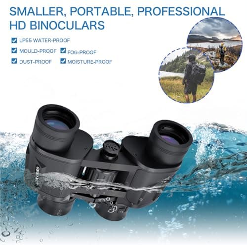 GRWANG 10x40 Professional HD Binoculars for Adults & Youth,Shock Proof Binocular with BAK4 FMC Lens, Large View & Waterproof Binoculars Perfect for Bird Watching,Hunting,Camping,Travel,Sports,Black view 6