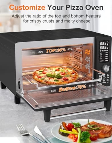 Nuwave Bravo Pro Smart Air Fryer Toaster Oven Combo, Airfryer Convection Oven Countertop, 10-in-1 Functions with Quicker & Even Crisp Technology, 1800W, 50-450°F, PFAS-Free, 21QT, Black view 5