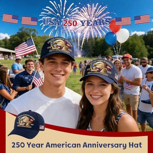 250 Anniversary USA Hat,United States 250th Anniversary Eagles Printing Hat,Adjustable Baseball Cap for Men & Veteran view 5