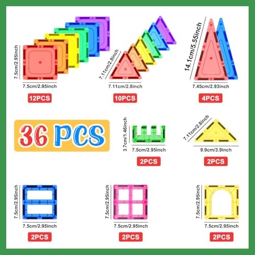 Magnetic Tiles Starter Set - Classroom Must Haves STEM Toys for Kids Age 3+ view 2