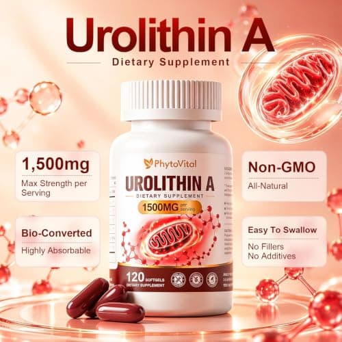 Urolithin A 1500mg Per Serving,120 Softgels 6-in-1 Complex with MCT Oil | Antioxidant Support for Cellular Wellness, Non-GMO, Gluten & Soy-Free,60-Day Supply view 3