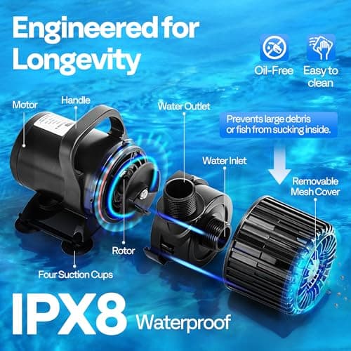 VIVOHOME Electric 100W 1600GPH Submersible Water Pump for Koi Pond Pool Waterfall Fountains Fish Tank and Aquarium view 4