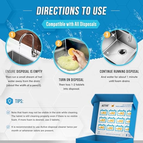 Garbage Disposal Cleaner Deodorizer Tablets - 24 Pack, New Powerful XL Foaming Tablet - Fresh Citrus Foam Sink Garburator Disposer Freshener, Natural Kitchen Drain Cleaning Care - 1 Year Supply view 4