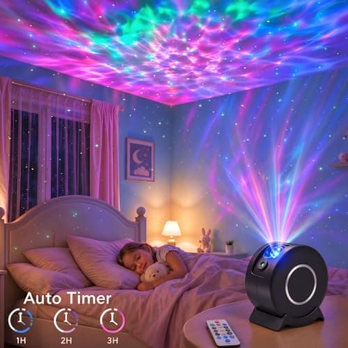 Galaxy Light Star Projector for Bedroom, 360° Night Light with Remote Timer view 5