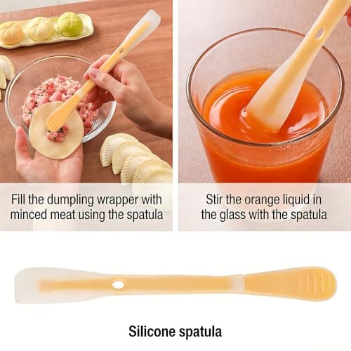 Iosjeude 2-in-1 Dual Ended Kitchen Tool, Dumpling Filling Spoon and Wonton Wrapper, Food Grade Silicone, Non-Stick, Heat Resistant view 6