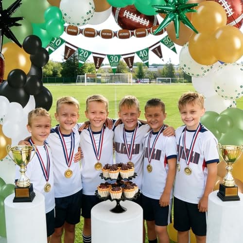 Football Party Balloon Decorations Set,Football-themed Supplies for Indoor/Outdoor Super Bowl & Playoffs Celebration, Football Birthday Decorations graduation for Boys, Mens view 5