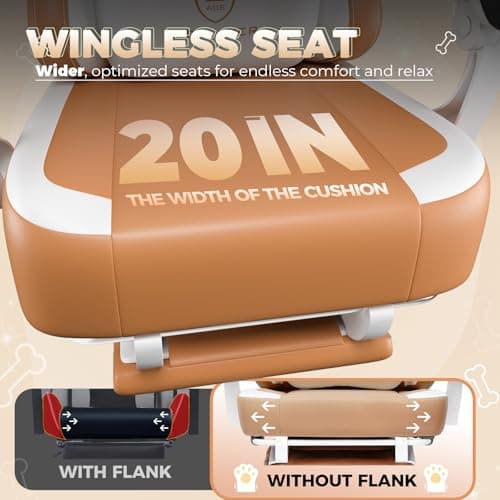 GTPOFFICE Cute Gaming Chair with Cat Ears, Ergonomic Computer Chair with Footrest Cat Paw Lumbar Support Comfortable Reclining Game Chair Desk Chair for Adult Teens, Soft Fabric, Brown view 6