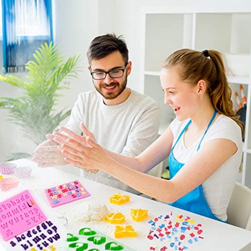 Mity rain 4pcs Letter Molds for Chocolate Covered Strawberries, Silicone Uppercase Lowercase Alphabet Number Fondant Mold for Making Candy, Gummy, Biscuit, Ice Cube Tray, Cake Decorations view 5