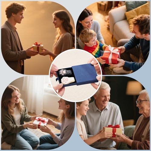 2Pcs Magnetic Leather Bookmarks with Gift Box Magnetic Pen Holder Book Marks Clip Gift for Book Lover Readers Men Women Teachers Students, Paw (White+Black) view 6