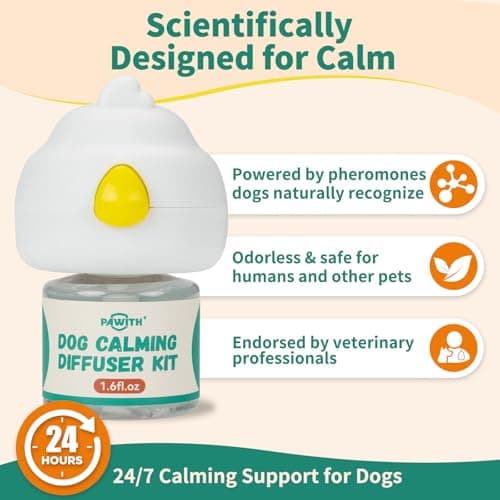 Pawith Dog Calming Diffuser with Pheromones – Calming Diffuser for Dogs, Helps Reduce Anxiety, Stress & Barking, Drug-Free Dog Pheromone Diffuser with 2 Refills view 4