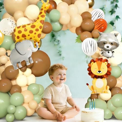 Tropical Jungle Animal Theme Birthday Party Balloon Decorations Kit，Ideal for Safari Adventure Birthday Parties, Kids Theme Decorations, Zoo Theme Parties, and Outdoor Adventure Party Decor view 3