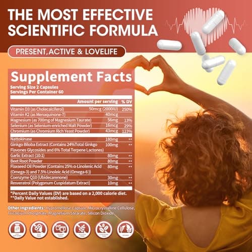 Magnesium Taurate Capsules, 12-in-1 Complex - Beet Root, CoQ10, Resveratrol for Heart Support, Immue Support, High Absorption Magnesium Taurate Complex Supplement for Men and Women, 120 Capsules view 5