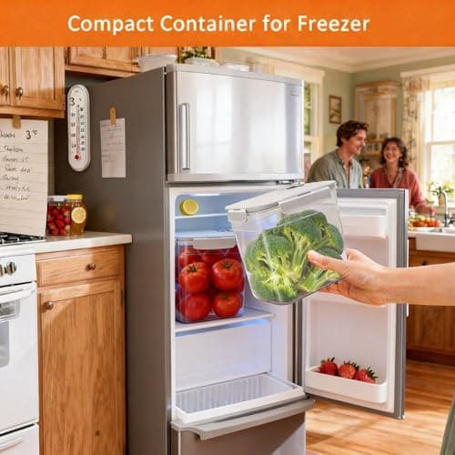 3-Size Food Storage Container Set for Kitchen, Pantry, Fridge - Plastic Food Containers for Rice, Flour, Cereal, Brown Sugar, Nuts, Beans, Oats, Eggs, Meal Prep, Snacks, Fruits (4QT+2.4QT+1.2QT) view 5