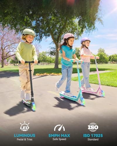 Gyroor KS2 Electric Scooter for Kids, 5 MPH, LED Light-Up Wheels, Ages 3-8 view 3