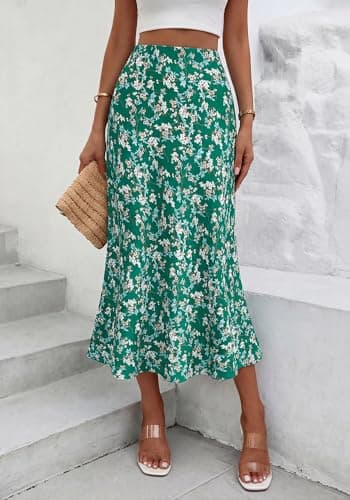 BTFBM Satin Skirts for Women Trendy Spring Summer 2026 High Waisted Leopard Print Cocktail Wedding Long Silk Midi Skirt view 2