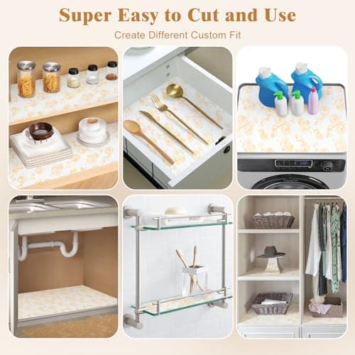 Shelf Cabinet Liner for Kitchen- Non Adhesive Drawer Liner Refrigerator Liner, Premium Waterproof Shelf Paper Protect Surface, Non Slip Easy to Clean Durable EVA Material, Roses, 11.8 in x 20FT view 6