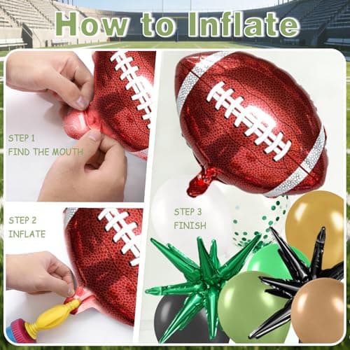 Football Party Balloon Decorations Set,Football-themed Supplies for Indoor/Outdoor Super Bowl & Playoffs Celebration, Football Birthday Decorations graduation for Boys, Mens view 6