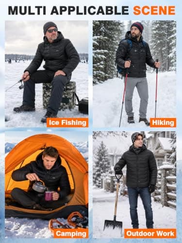 Heated Jacket for Men and Women, Ski Jacket with 10000mAh Battery | Heated Jacket for Men and Women, 15 Heating Zones, 10000mAh Battery, Skiing, Hunting, Camping, Hiking, Fishing, Outdoor Work view 6