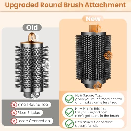 PUREGUST Large Round Volumizing Brush for Dyson Airwrap HS01/05/08 | 3.3in Bigger Round Brush Attachment for Airwrap Accessory for Dry Fast Smooth Add Big Volume view 2