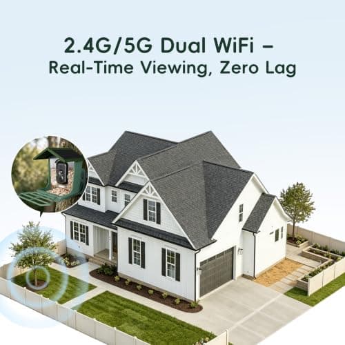 Bird Feeder with Camera Solar Powerd, 2.4Ghz/5Ghz Dual WiFi Bird Camera, 2.3K HD with AI Bird ID for 10,000+ Species, Birdhouse Cam for Outdoor Backyard Birdwatching Gift view 5