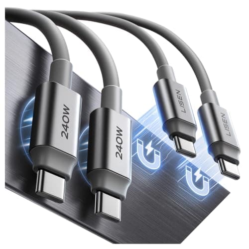 LISEN Tap 1 S Storage Cable, 240W C to C Cable Fast Charging (2 Pack 5FT) — image 1