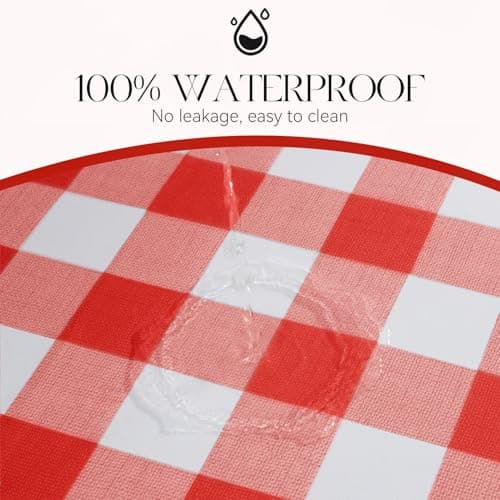 MOSAYT Rectangle Vinyl Tablecloth, 100% Waterproof Buffalo Gingham Plastic Table Cloth, Heavy Duty Wipeable Table Covers for Picnic, Outdoor, Camping - 54 x 78, Red view 4
