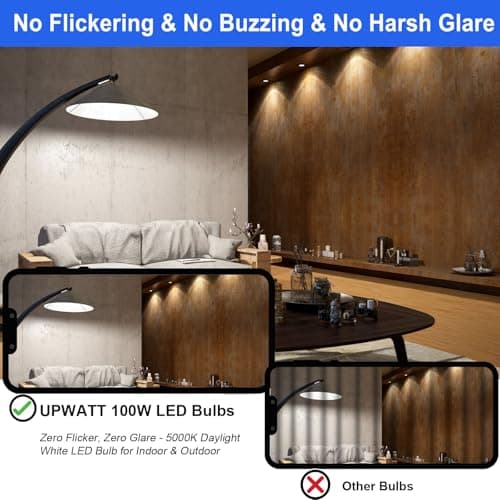 UPWATT A19 LED Bulbs, E26 LED Light Bulbs -12W (100W Equivalent), Non-Dimmable, Daylight 5000K, Bright White for Home Lighting (Pack of 4) view 6