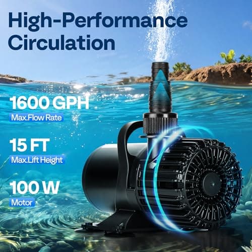 VIVOHOME Electric 100W 1600GPH Submersible Water Pump for Koi Pond Pool Waterfall Fountains Fish Tank and Aquarium view 3