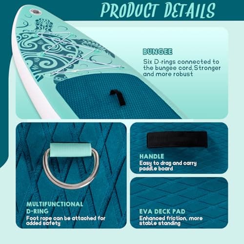 FEATH-R-LITE Inflatable Stand Up Paddle Board with Beginner SUP Accessories view 4