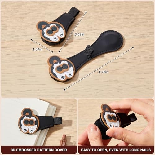 2Pcs Magnetic PU Leather Bookmarks Gift Box, Cute Cat Book Marks for Reading Women, Magnetic Bookmark Set with Double-Sided Magnets, Book Club Gifts for Women, Bookish Gifts view 3