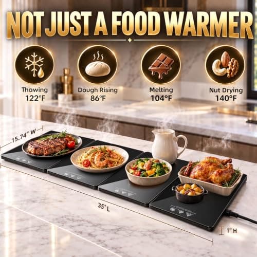 Electric Warming Tray, 4-in-1 Food Warmers for Parties Buffet, Easy Clean view 5