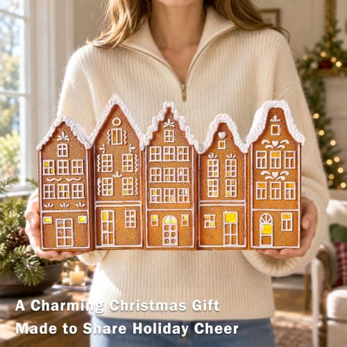 14.5-inch Lighted Gingerbread House Indoor Christmas Decorations view 3