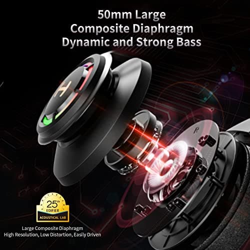 Edifier 7.1 Hi-Res Sound PC Gaming Headset Weird USB Over-Ear Headphone Noise Cancelling Mic RGB Light for PC PS4 Laptop Mac Desktop view 2