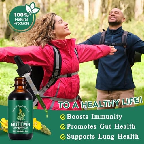 QJCWXIAOX Mullein Drops for Lungs, Mullein Leaf Extract with Chlorophyll,Mullein Leaf Extract for Lung Cleanse and Respiratory Support view 3