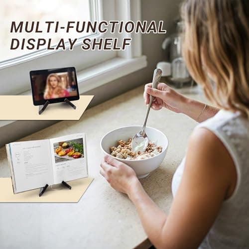 Yuoyar Wooden Cookbook Stand for Kitchen Counter - Detachable Recipe Book Holder - Kitchen Decor and Accessories view 6