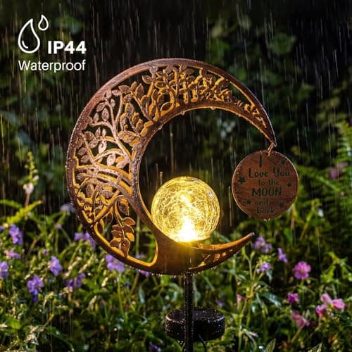 MEBRUDY Solar Garden Decor Lights with Tag, Moon Solar Light Waterproof Outdoor Decor for Yard, Lawn, Patio, Pathway, Garden Gifts for Mother, Grandma, Women view 6