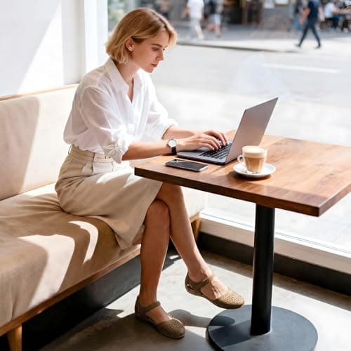 Rihero Summer Casual Closed Toe Sandals Women Comfortable Footbed Arch Support Flat Sandals with Adjustable Strap view 2