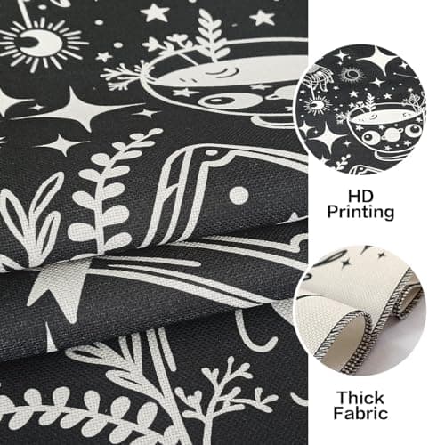 ARTCREATOR Pack of 2 Witchy Black and White Vertical Tapestries - Gothic Aesthetic Long Tapestry for Living Room and Bedroom Wall Decor (12.8 x 51.2 inches) view 4