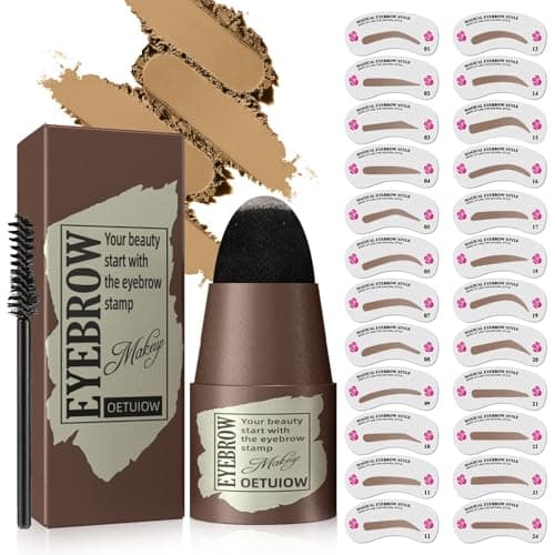 Eyebrow Stamp Stencil Kit - One-Step Eyebrow Stencil with 24 Reusable Thin & Thick Stencils, Long-Lasting Waterproof & Smudge-Proof Brow Stamp for Perfect Eye Makeup (Blonde) — image 1
