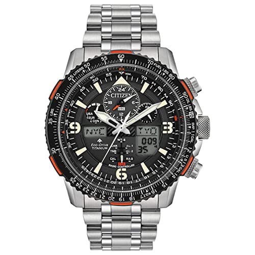 Citizen Men's Promaster Air Skyhawk Eco-Drive Pilot Watch, Atomic Timkeeping Technology, Chronograph, Power Reserve Indicator, Ana-digi Display, Luminous Hands and Markers, Stainless Steel Bracelet (Model: JY8108-53E)