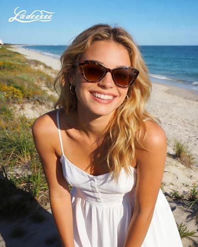 LADEESSE 3 Pack Reading Sunglasses for Women Fashion Cateye Sun Readers Outdoor Reading Glasses UV400 view 6