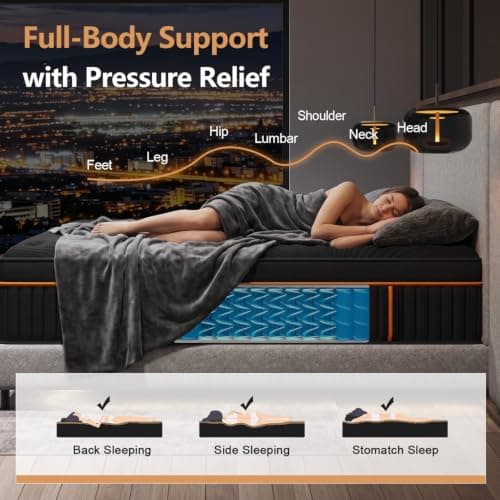 Drxspo Twin Size Hybrid Mattress 14 Inch Medium Firm Upgraded Edge Support | Twin Mattress in a Box Cooling Gel Memory Foam Pocket Springs, Motion Isolation, Pressure Relief, CertiPUR-US Certified view 5
