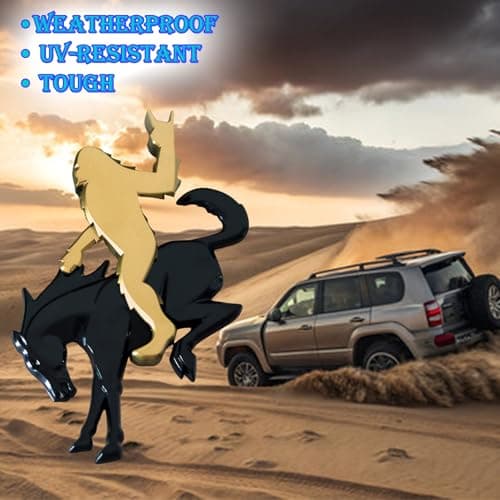 Add-A-Sasquatch Emblem for Bronco, 3x4 Inch, Adhesive Overlay Decal, 2021-2025 Models (Bronze Metallic, Rocking Out) view 3