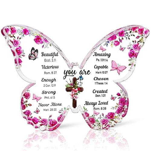 YXOTJHS Christian Gifts for Women, Butterfly Inspirational Gifts for Friends, Religious Spiritual Gifts for Her Mom Girl Coworker Sister, Birthday Gift for Women - Acrylic Plaque view 1